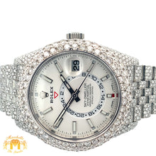 Load image into Gallery viewer, Iced out 42mm Rolex Sky-Dweller Watch with Stainless Steel Jubilee Bracelet