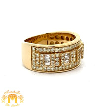 Load image into Gallery viewer, 14k Yellow Gold and Diamond Men`s Band with Baguettes and Round Diamonds