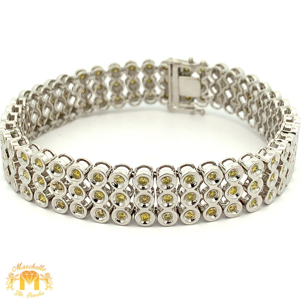 3ct diamonds 14k White Gold Bracelet with Round Diamonds