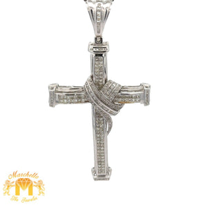 3.80ct diamonds 14k white gold Cross Pendant