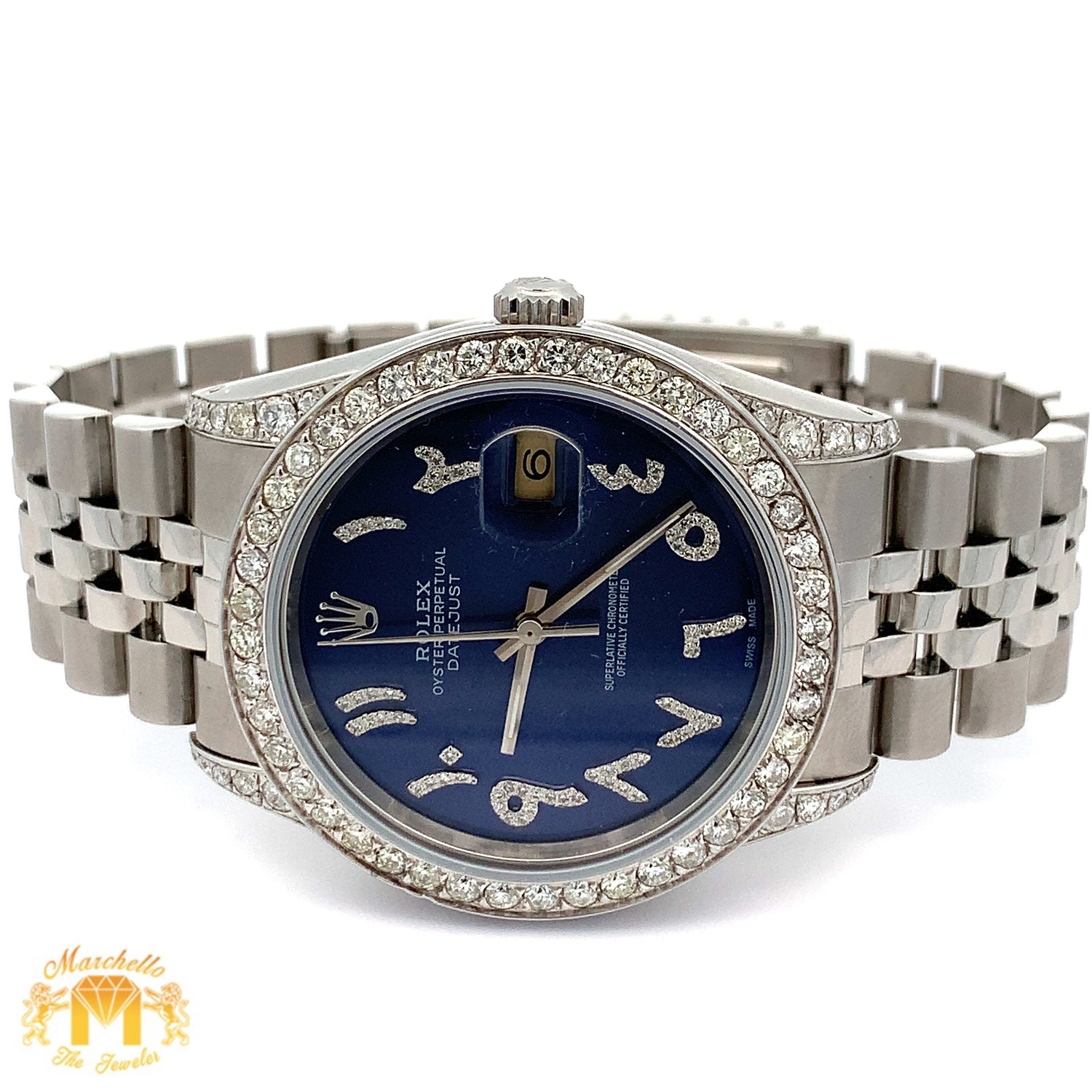 2.50ct Diamond 36mm Rolex Watch with Stainless Steel Jubilee Bracelet