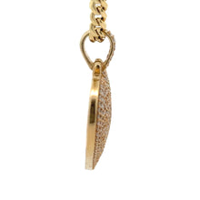 Load image into Gallery viewer, 14k Yellow Gold Broken Heart Pendant and Yellow Gold Cuban Link Chain