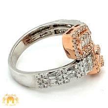 Load image into Gallery viewer, Two-tone Gold and Diamond Twin Squares Ladies` Ring(choose a color)