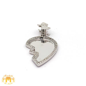 Diamonds and 14k Gold Custom Memory Picture Pendant & Gold Chain Set (broken heart shaped)