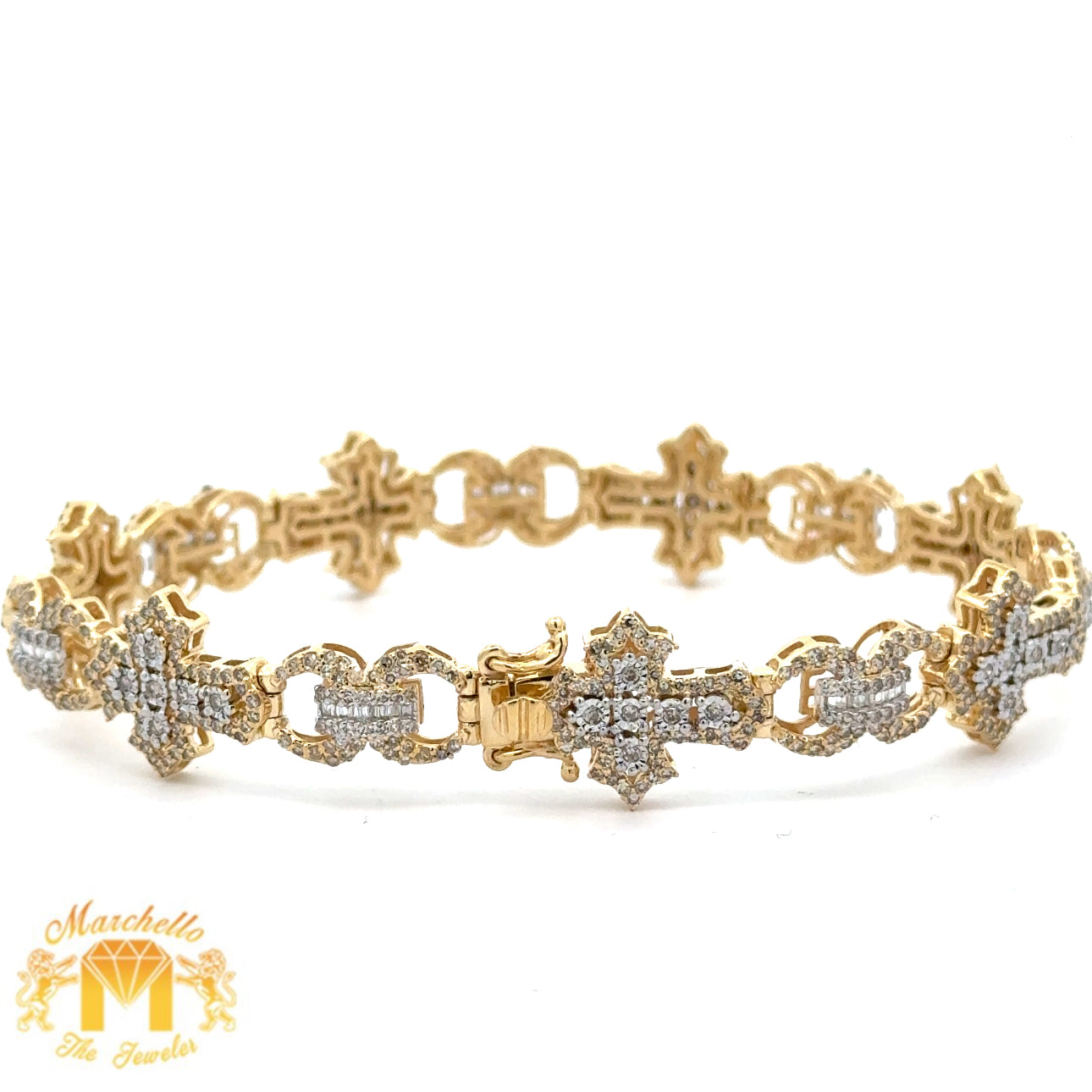 3.24ct diamonds and gold Cross Bracelet (choose your color)