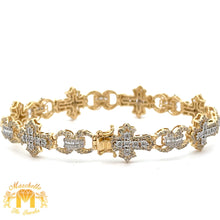 Load image into Gallery viewer, 3.24ct diamonds and gold Cross Bracelet (choose your color)