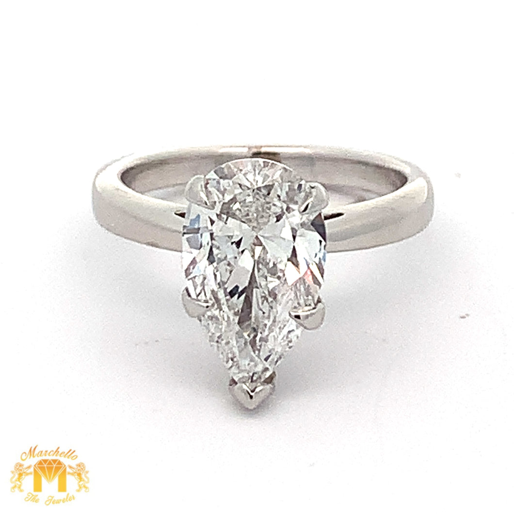 3.01ct VS1 Clarity&E in color, GIA certified fancy 14k gold Pear shape Natural/Real Earth mined diamond Engagement Ring