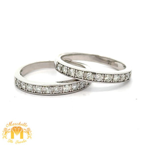 14k white gold and diamond 3-piece Ladies` Ring with Round Diamond