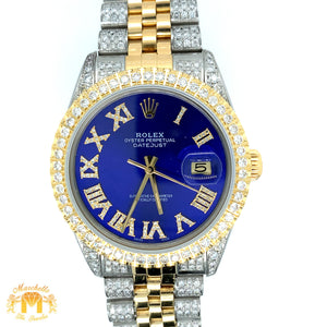 Model: 16030 36mm Rolex Datejust Two-Tone Jubilee Band + White Gold & Diamond Square Shape Bangle + Diamond and Gold Earrings Set+ Gift from Marchello the Jeweler (choose your color)