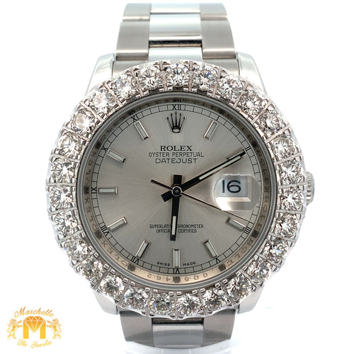36mm Rolex Datejust Diamond Watch with Oyster Bracelet (measures with large bezel 41mm )