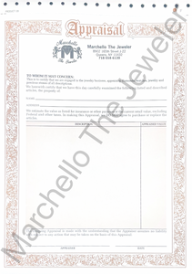 Gemologist Certified Appraisal Paper (For Insurance Per Item)