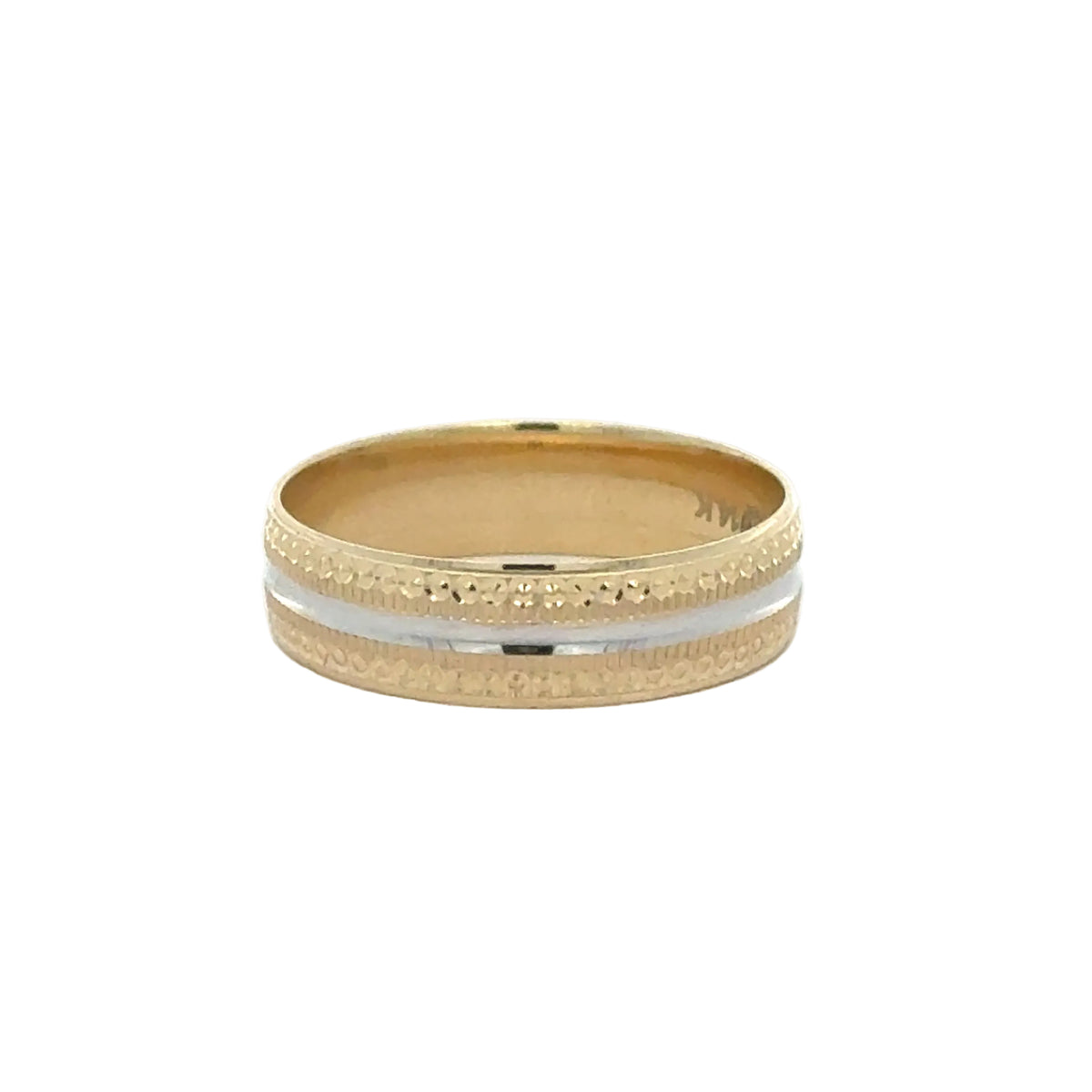 14k Two-Tone Yellow & White Gold Wedding Band