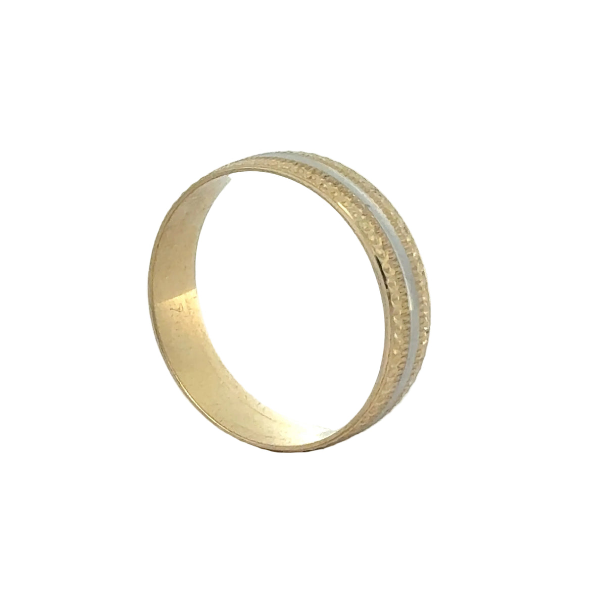 14k Two-Tone Yellow & White Gold Wedding Band