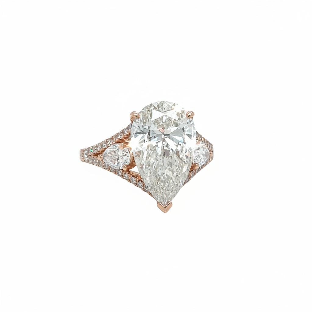 14k Rose gold and lab Engagement ring