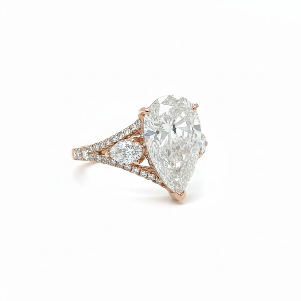 14k Rose gold and lab Engagement ring