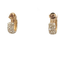 Load image into Gallery viewer, 10k Yellow gold and Natural diamonds Hoop earring.