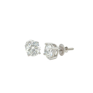 14kt white gold lab grown round diamonds earring.