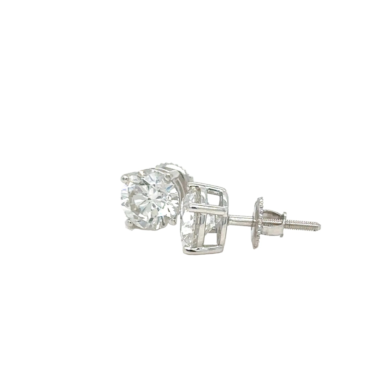 14kt white gold lab grown round diamonds earring.