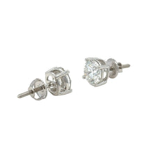 Load image into Gallery viewer, 14kt white gold lab grown round diamonds earring.