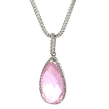 Load image into Gallery viewer, 14k White Gold and Natural Diamond with Multicolored Pink Stone.