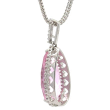 Load image into Gallery viewer, 14k White Gold and Natural Diamond with Multicolored Pink Stone.