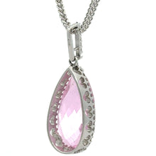 Load image into Gallery viewer, 14k White Gold and Natural Diamond with Multicolored Pink Stone.