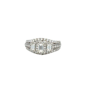 14k White gold and natural diamond ladies ring.