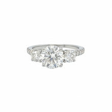 Load image into Gallery viewer, 18k White gold three-stone engagement ring Natural diamonds.