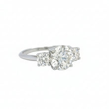 Load image into Gallery viewer, 18k White gold three-stone engagement ring Natural diamonds.