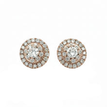 Load image into Gallery viewer, 14k Rose gold and natural diamond Earrings.
