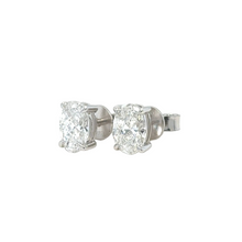 Load image into Gallery viewer, 14k white gold lab diamonds earring.