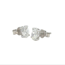 Load image into Gallery viewer, 14k white gold lab diamonds earring.