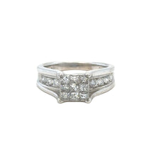 Load image into Gallery viewer, 14k Yellow Gold &amp; Multi-stone cluster diamond Ring with channel-set accent diamonds.