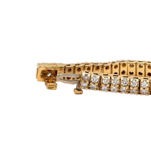 Load image into Gallery viewer, 14k Yellow Gold Round cut double row tennis bracelet.