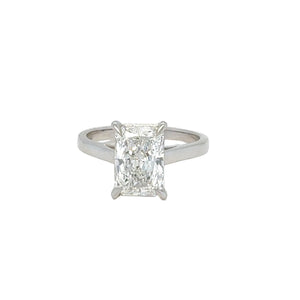 14k white gold and lab diamond engagement ring.