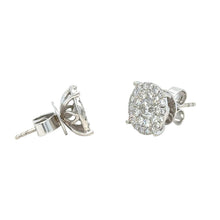 Load image into Gallery viewer, 14k White gold and diamond Earrings