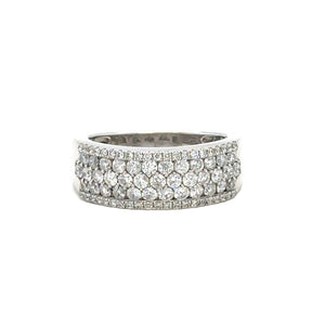 14k Gold Unisex Diamond Band (5 rows of diamonds)