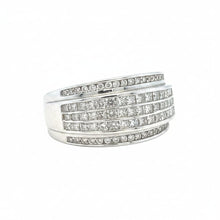 Load image into Gallery viewer, 10k Gold Unisex Diamond Band (5 rows of diamonds)
