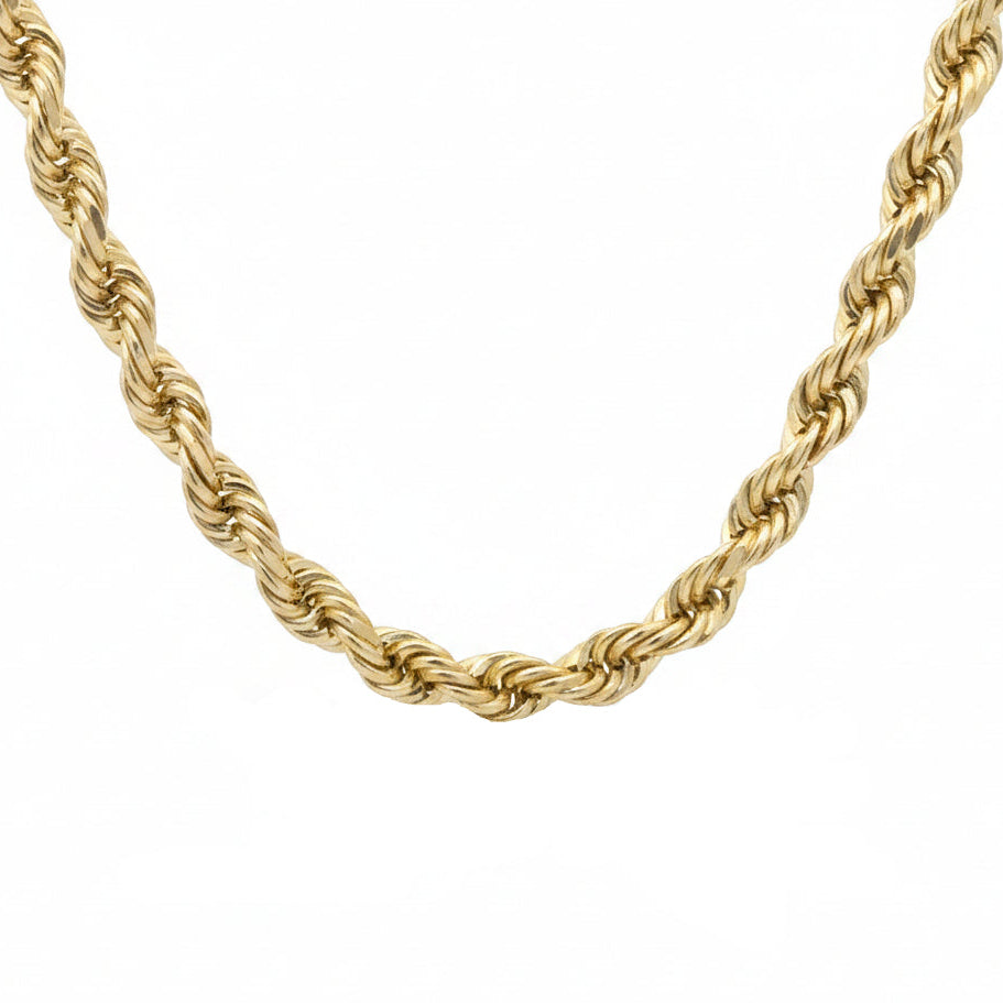 14k Yellow Gold Rope Chain.