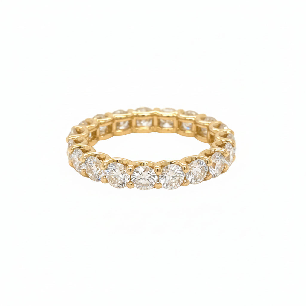 14k Yellow Gold and Lab diamonds Eternity Ring