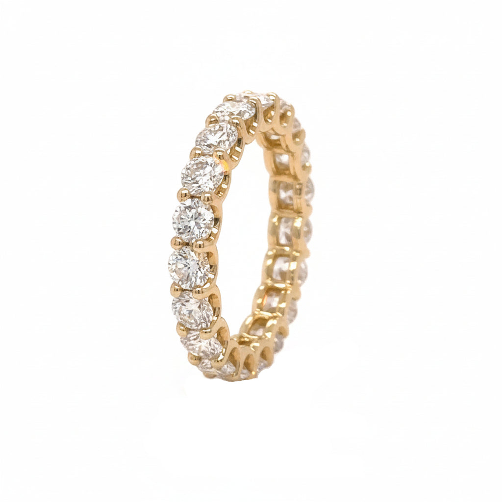 14k Yellow Gold and Lab diamonds Eternity Ring