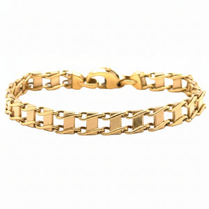 14k Yellow Gold fancy link bracelet