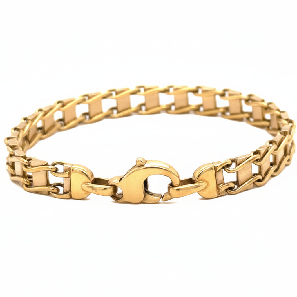 14k Yellow Gold fancy link bracelet