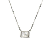 Load image into Gallery viewer, 14k White Gold and Diamond Radiant-cut Necklace