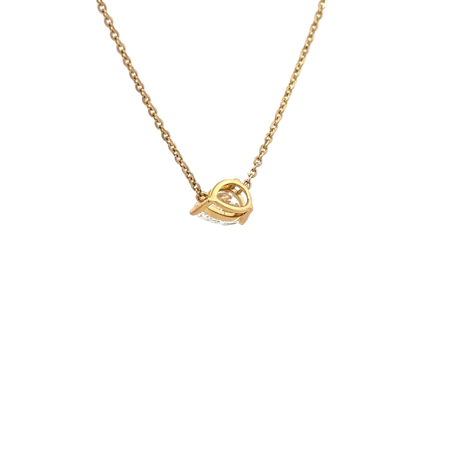 14k Yellow Gold and Lab Diamond Pear-shaped Necklace