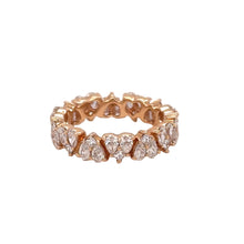 Load image into Gallery viewer, 18k Gold and Natural diamonds Heart Eternity Ring( Choose your color)