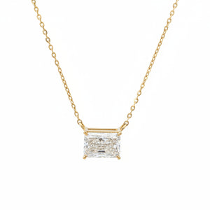 14k Yellow Gold and Diamond Radiant-cut Necklace