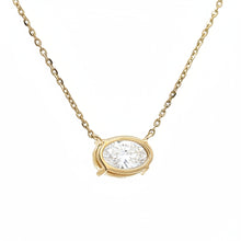 Load image into Gallery viewer, 14k Yellow Gold and Diamond Oval Shaped Necklace