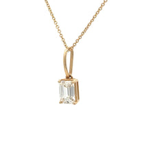 Load image into Gallery viewer, 14k White Gold and Diamond Emerald-cut Necklace