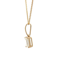 Load image into Gallery viewer, 14k White Gold and Diamond Emerald-cut Necklace